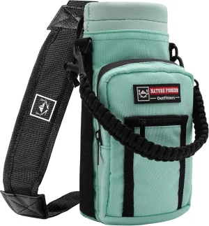 NATURE PIONEOR Water Bottle Holder with Strap 25 32 40 64 oz Insulated Water Bottle Carrier Sling Sleeve for Hiking,Outdoor Camping,Gym