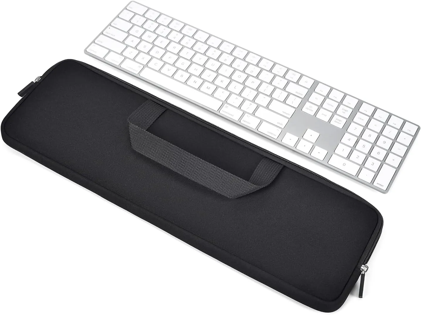Neoprene Case Sleeve Bag for Apple Mac Studio/2024 2023 iMac 24" Magic Keyboard With M4 M3 M1 Touch ID and Numeric Keypad A2520, MQ052LL/A A1843 Protective Pouch - Black