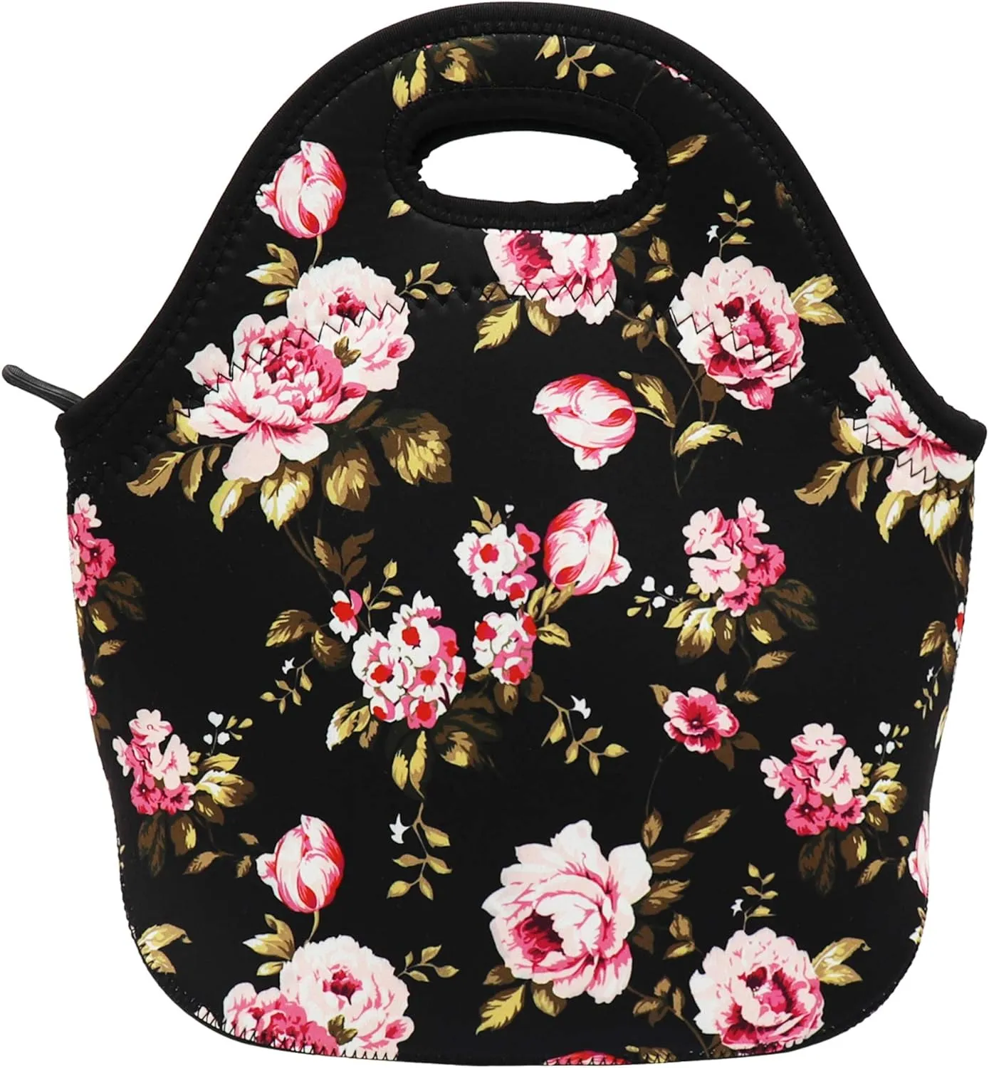 Neoprene Lunch Bag for Kids, Insulated Lunch Box Tote for Women Men Adult Teens Boys Teenage Girls Toddlers, Black