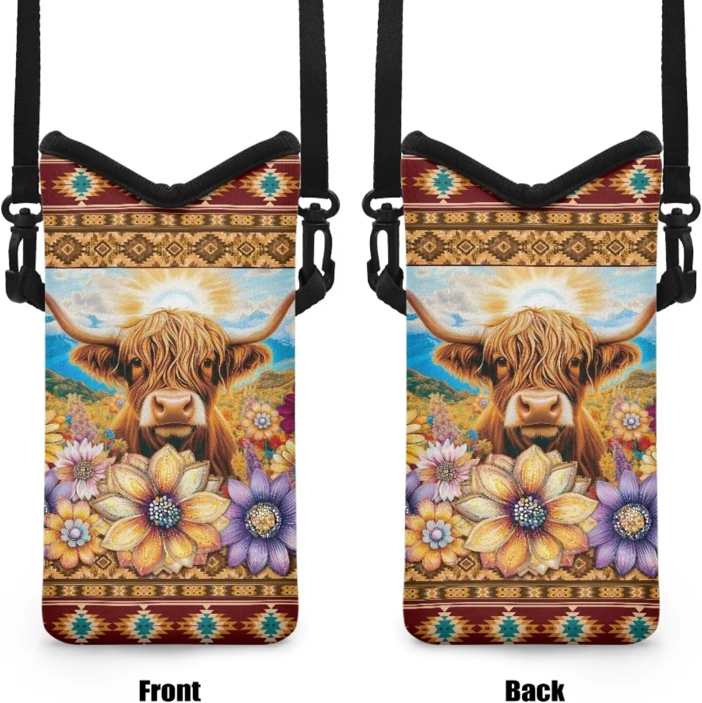 Neoprene Small Crossbody Bag with Adjustable Strap Water-Resistant Portable Cellphone Pouch for Travel, Outings