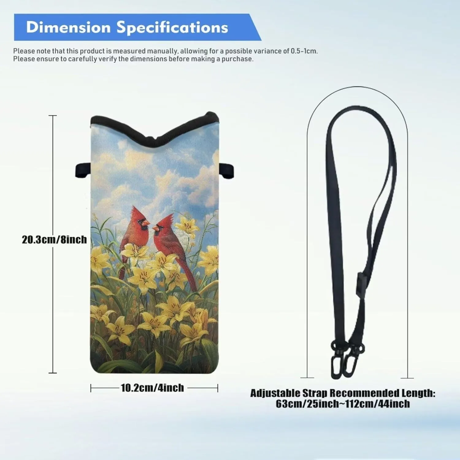 Neoprene Small Crossbody Bag with Adjustable Strap Water-Resistant Portable Cellphone Pouch for Travel, Outings