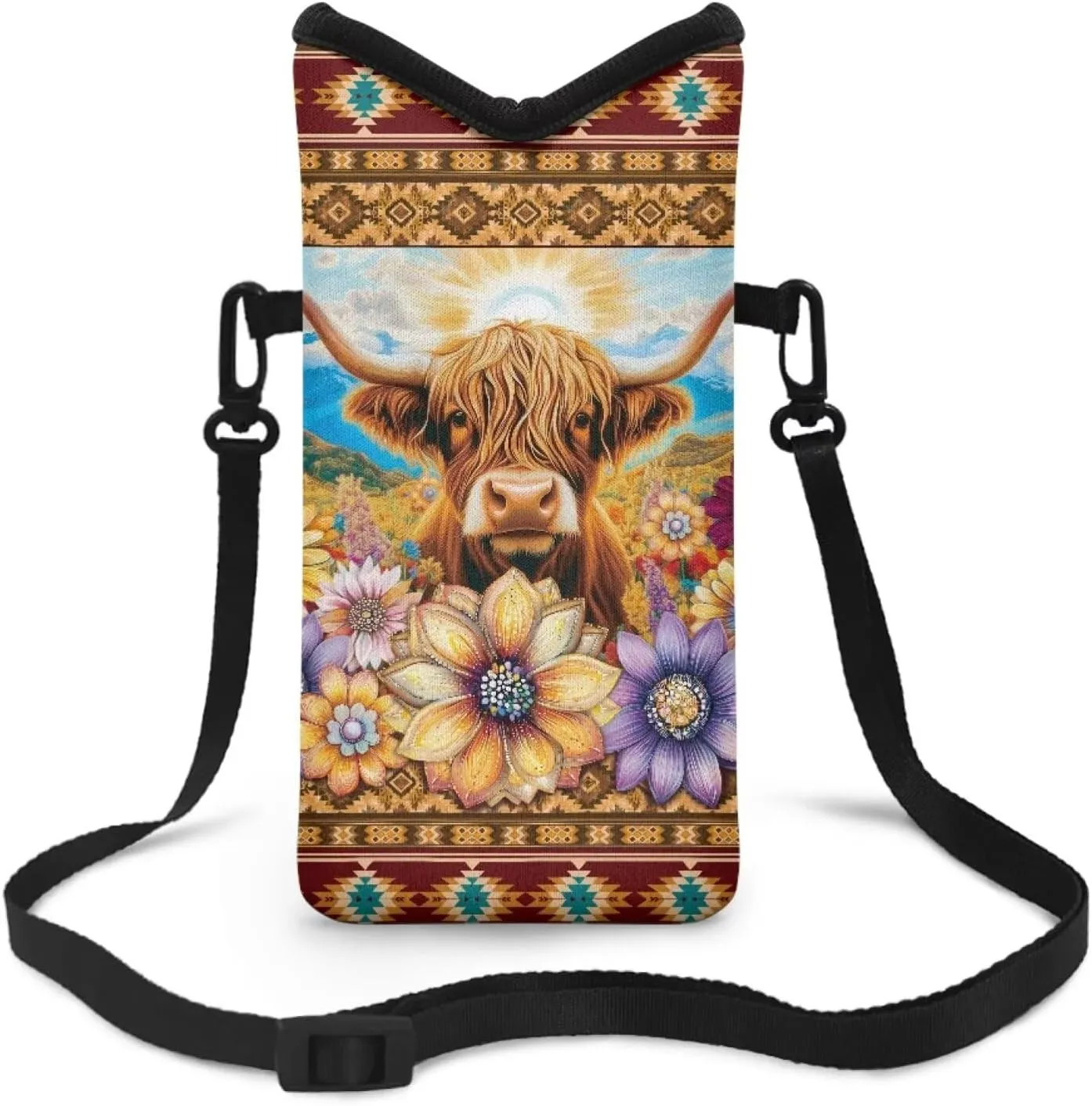 Neoprene Small Crossbody Bag with Adjustable Strap Water-Resistant Portable Cellphone Pouch for Travel, Outings