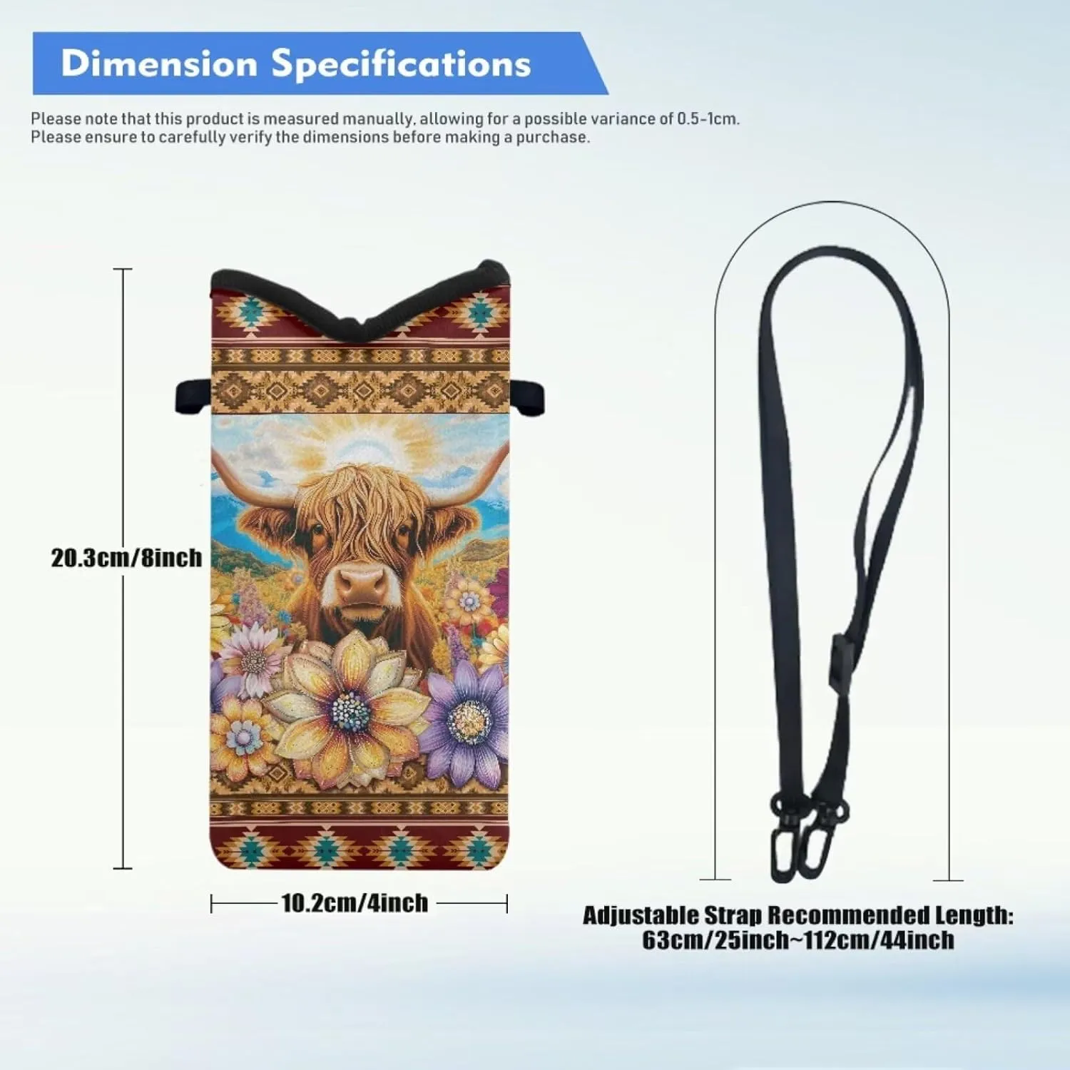 Neoprene Small Crossbody Bag with Adjustable Strap Water-Resistant Portable Cellphone Pouch for Travel, Outings