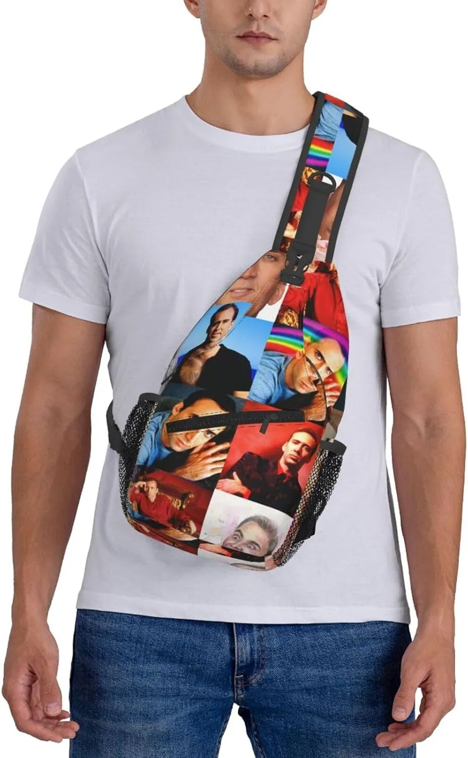 Nic-olas Cage Crossbody Bag Sling Shoulder Backpack, for Outdoor Travel,Sports,Camping,Hiking,Shoulder Bags