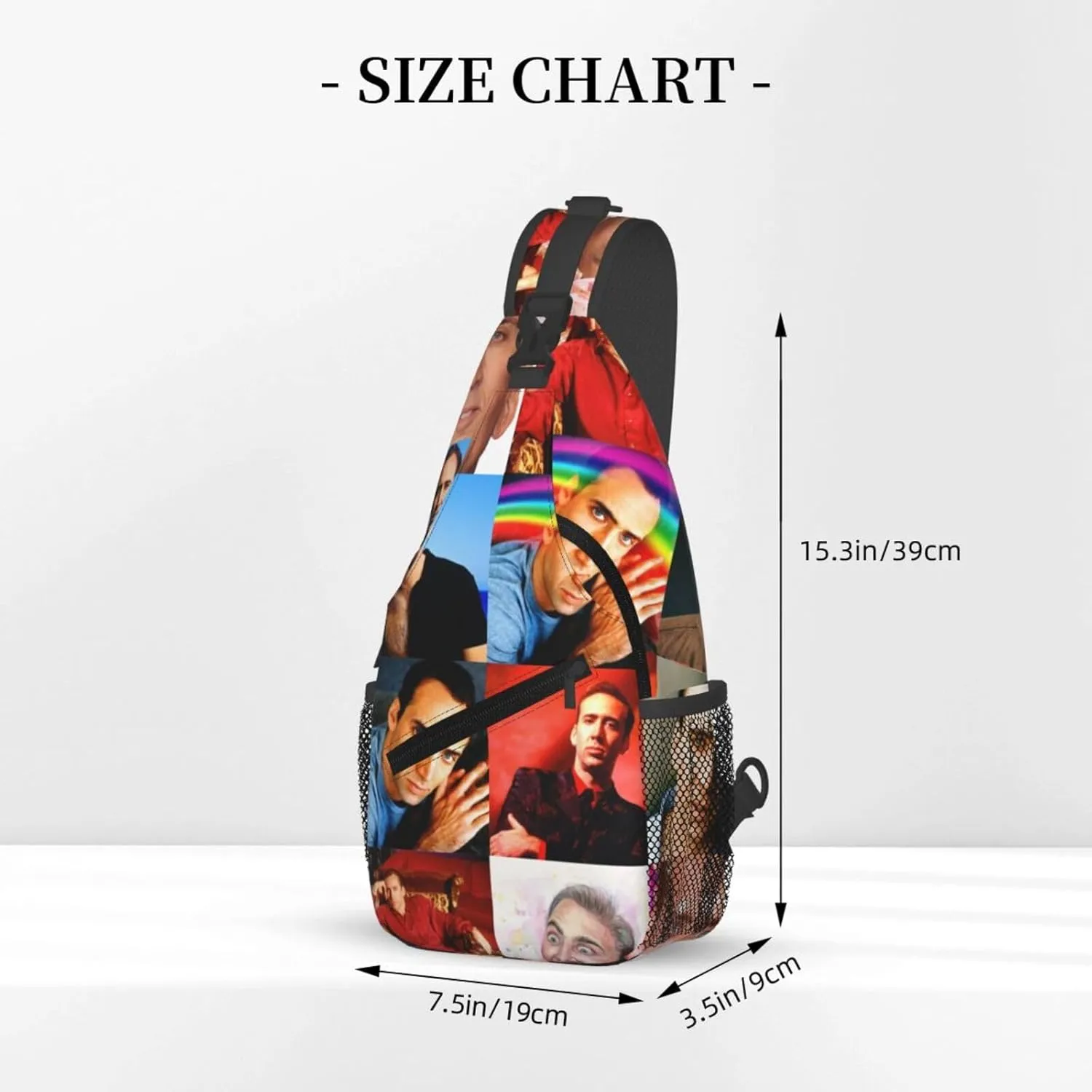 Nic-olas Cage Crossbody Bag Sling Shoulder Backpack, for Outdoor Travel,Sports,Camping,Hiking,Shoulder Bags