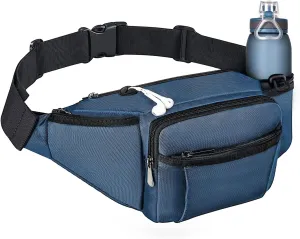 NOOLA Fanny Pack Waist Bag for Men Women, Lightweight Waist Pack with Water Bottle Holder, Adjustable Belt Bag with Multi-Pockets for Hiking, Dog Walking, Outdoor, Cycling, Running, Travel, Blue