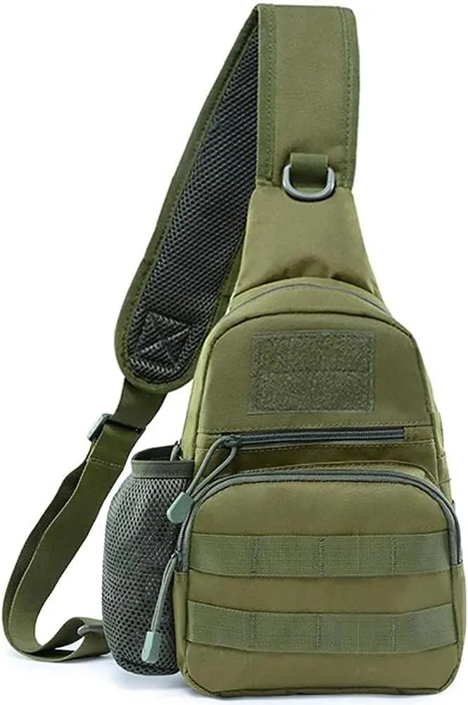 NuCamper Tactical Sling Bag Pack, Military Molle EDC Rover Shoulder Sling Backpack for Men Range,Hunting,Travel,Hiking (Army Green)