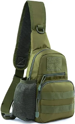 NuCamper Tactical Sling Bag Pack, Military Molle EDC Rover Shoulder Sling Backpack for Men Range,Hunting,Travel,Hiking (Army Green)