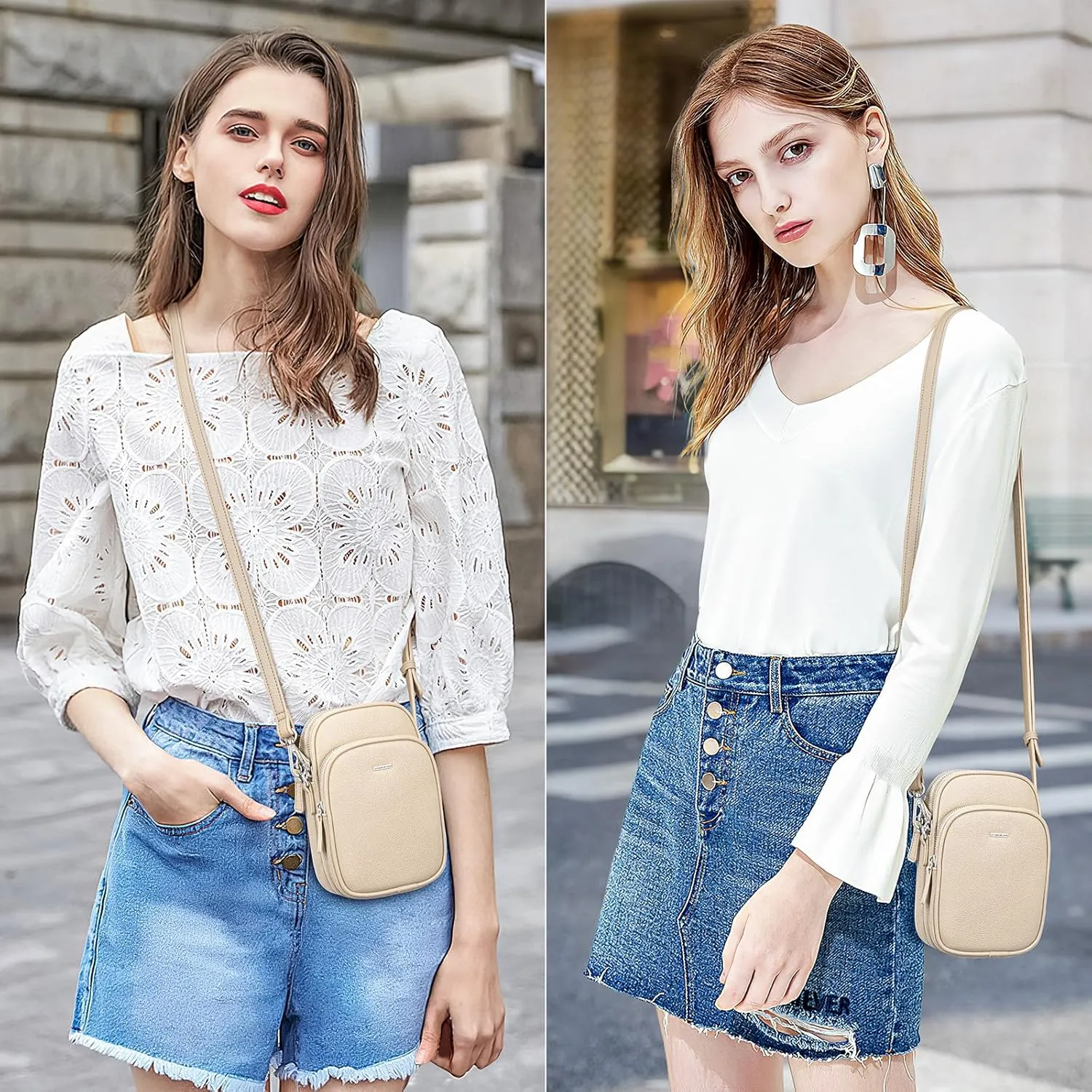 nuoku Small Crossbody Purse for Women, Vegan Leather Crossbody Bags for Women Small Size with Card Slots
