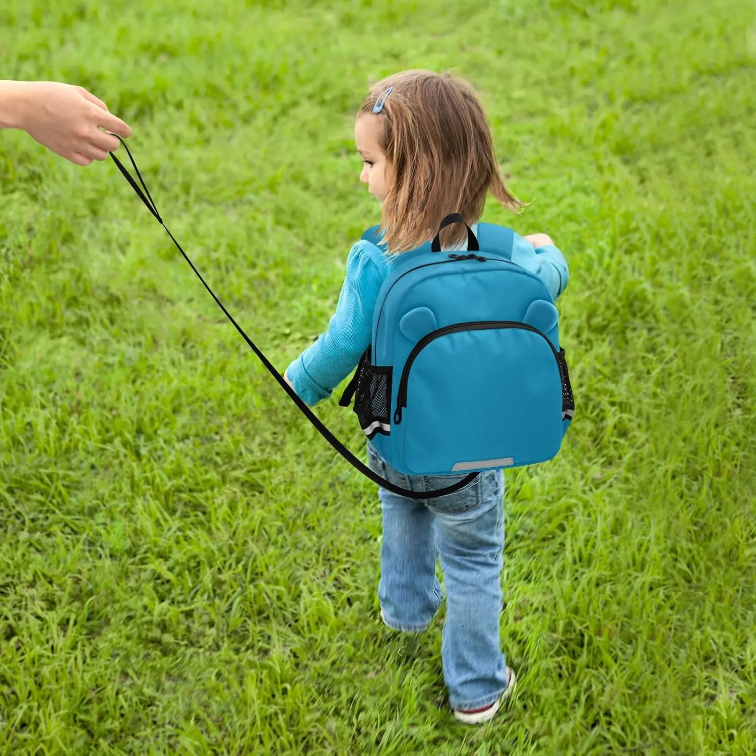 ODAWA Kid Backpacks Cerulean Leash Backpacks with Reflective Strips, Preschool Backpack for Girls