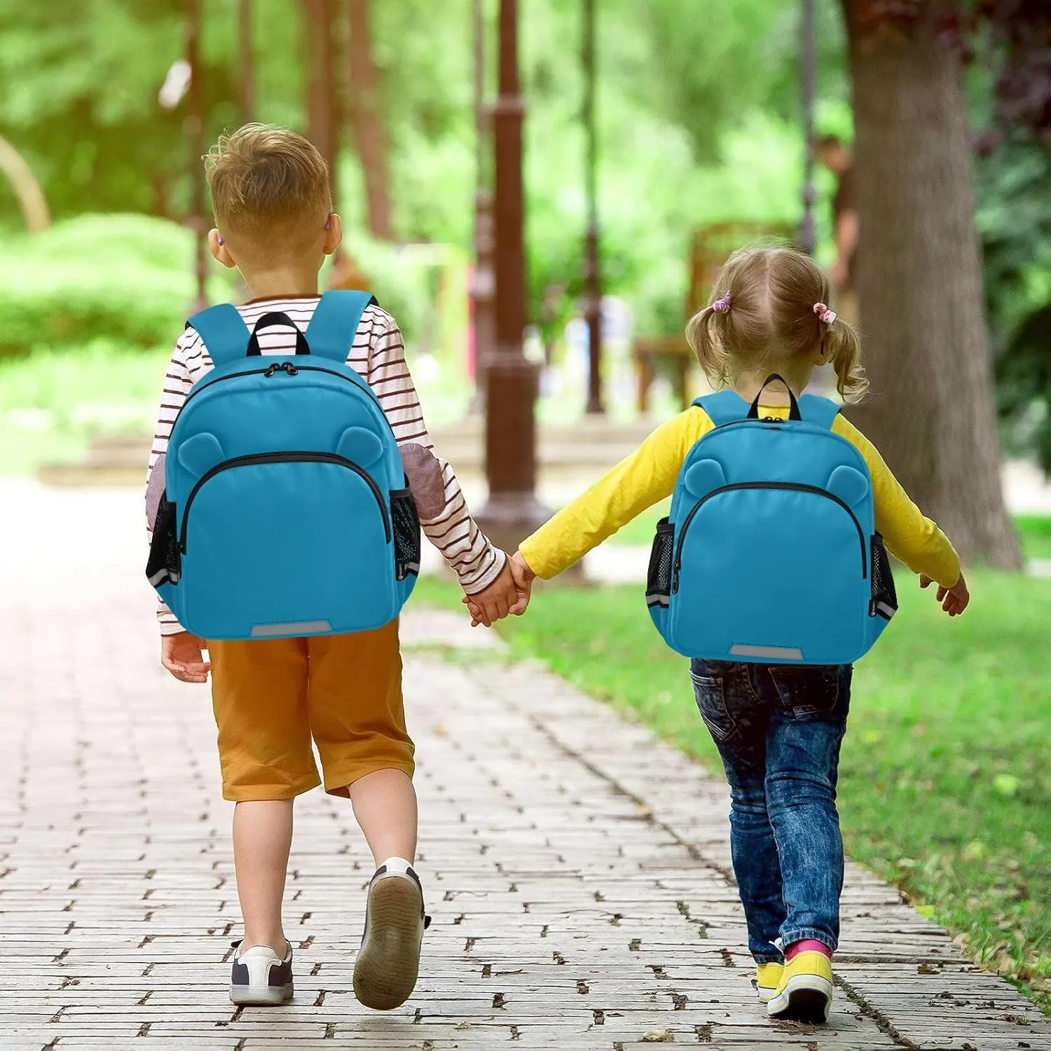 ODAWA Kid Backpacks Cerulean Leash Backpacks with Reflective Strips, Preschool Backpack for Girls