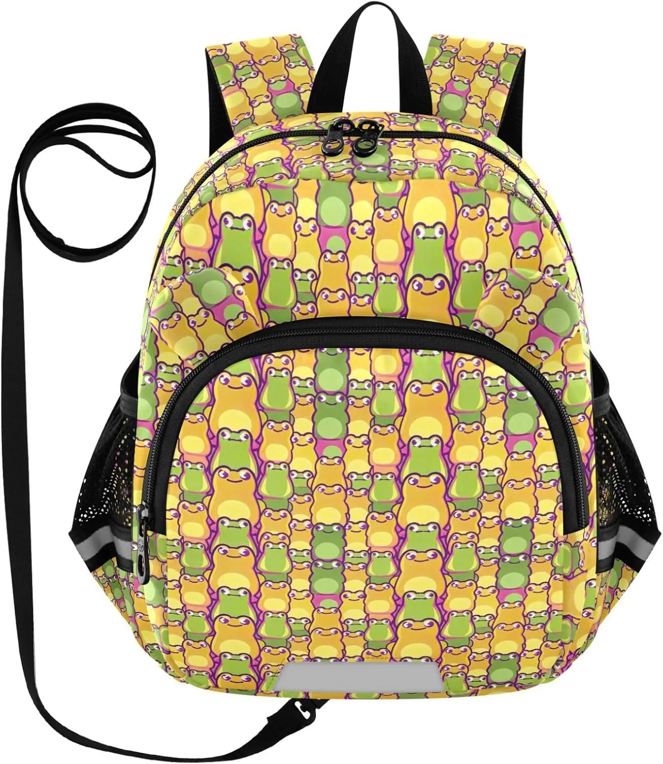 ODAWA Kids Backpack Colorful Frogs Toddler Leash Backpacks, School Backpack for Little Girl