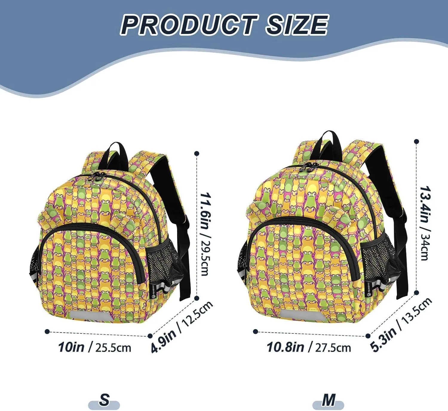 ODAWA Kids Backpack Colorful Frogs Toddler Leash Backpacks, School Backpack for Little Girl