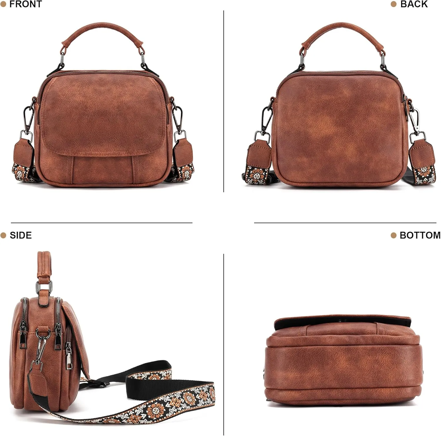 OPAGE Small Crossbody Bags for Women Trendy, Soft PU Leather Womens Crossbody Purse Shoulder Handbags