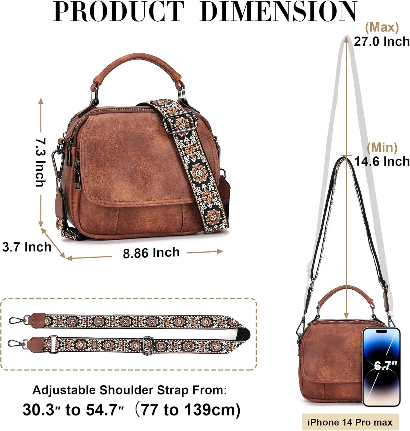OPAGE Small Crossbody Bags for Women Trendy, Soft PU Leather Womens Crossbody Purse Shoulder Handbags