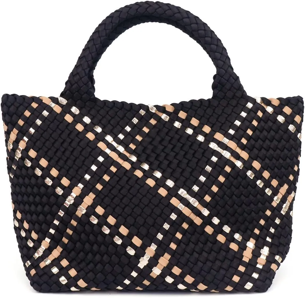 ORAD Women Tote Bag Large Neoprene Tote Bag Fashion Woven Bag Neoprene Tote Handbag Roomy Shoulder Bags for Beach, Gym, Trave