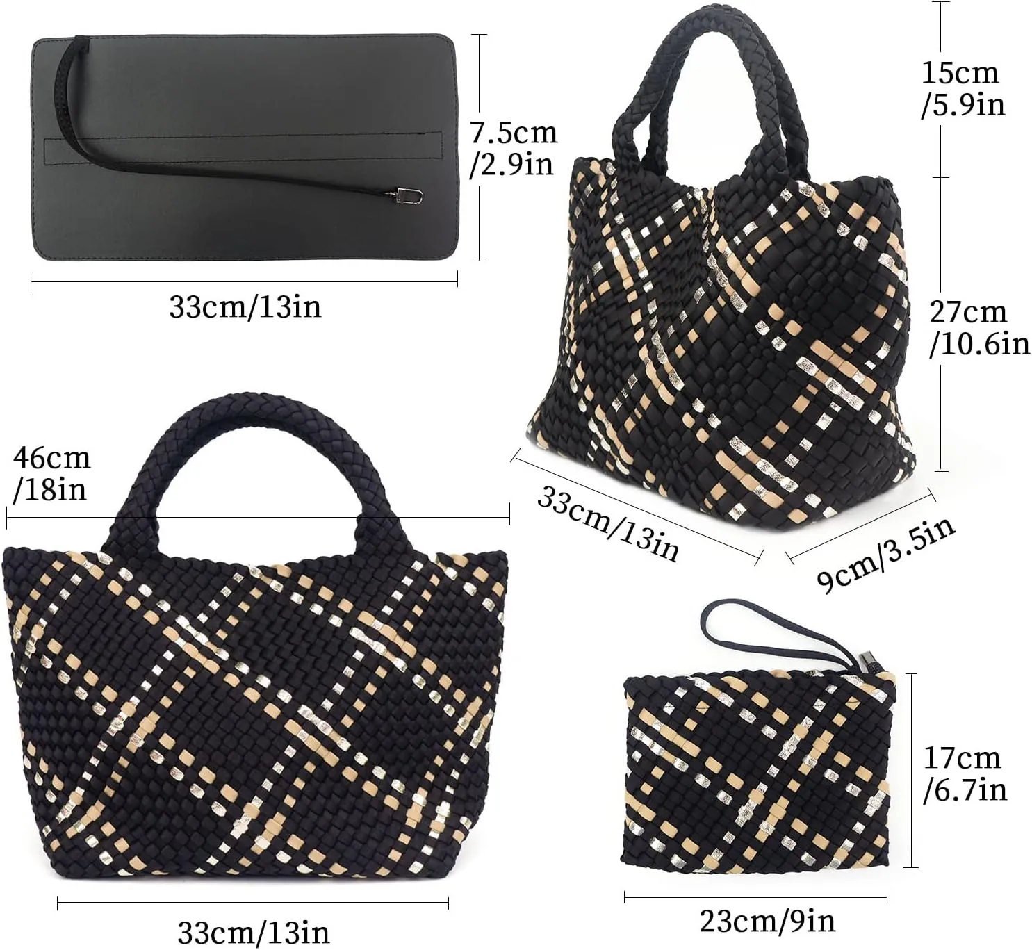 ORAD Women Tote Bag Large Neoprene Tote Bag Fashion Woven Bag Neoprene Tote Handbag Roomy Shoulder Bags for Beach, Gym, Trave