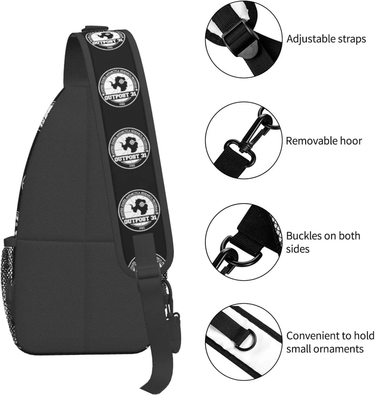 Outpost 31 Antarctica Research Sling Bag Crossbody Backpack Shoulder Casual Daypack Bag for Men Women
