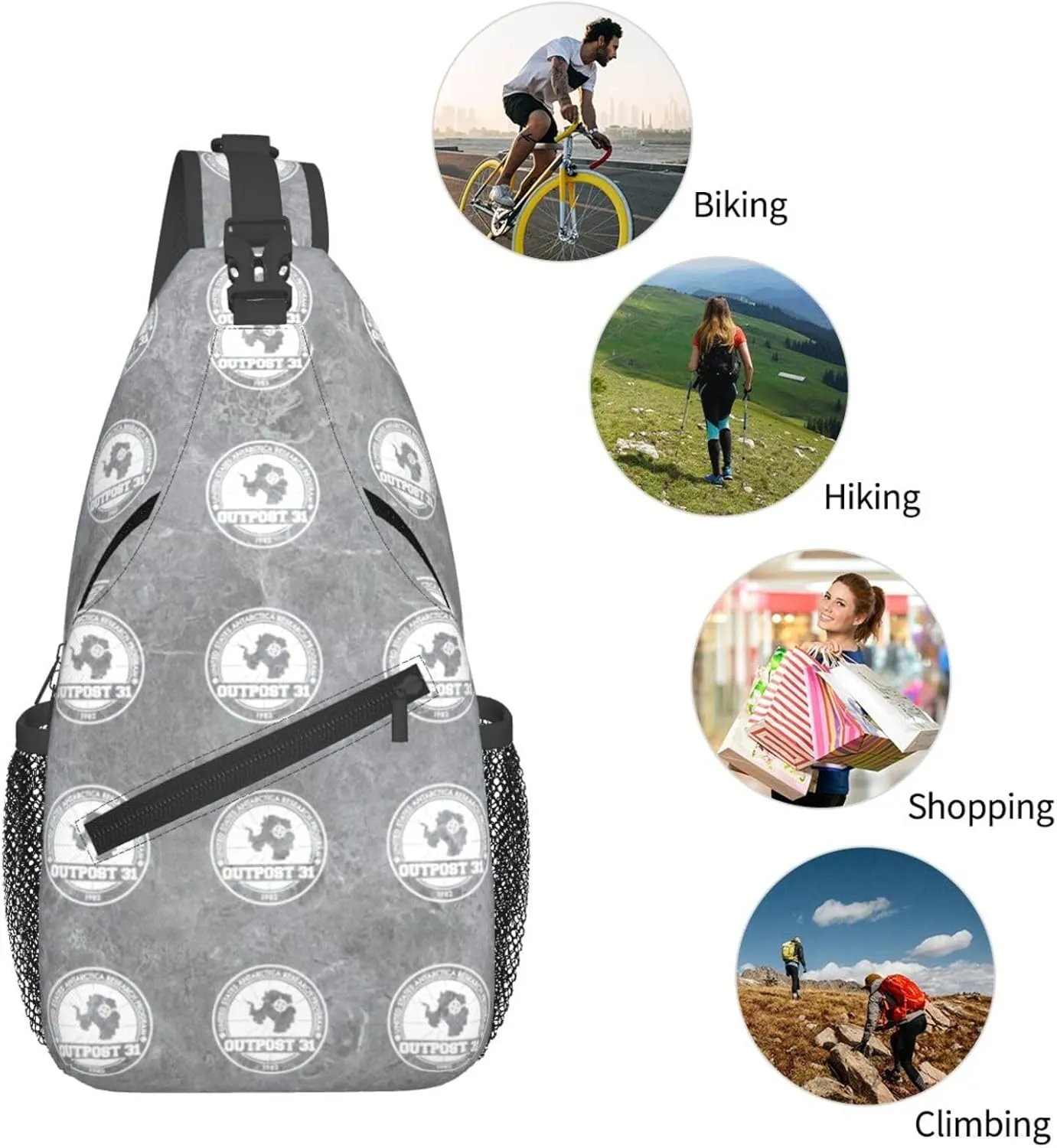 Outpost 31 Antarctica Research Sling Bag Crossbody Backpack Shoulder Casual Daypack Bag for Men Women
