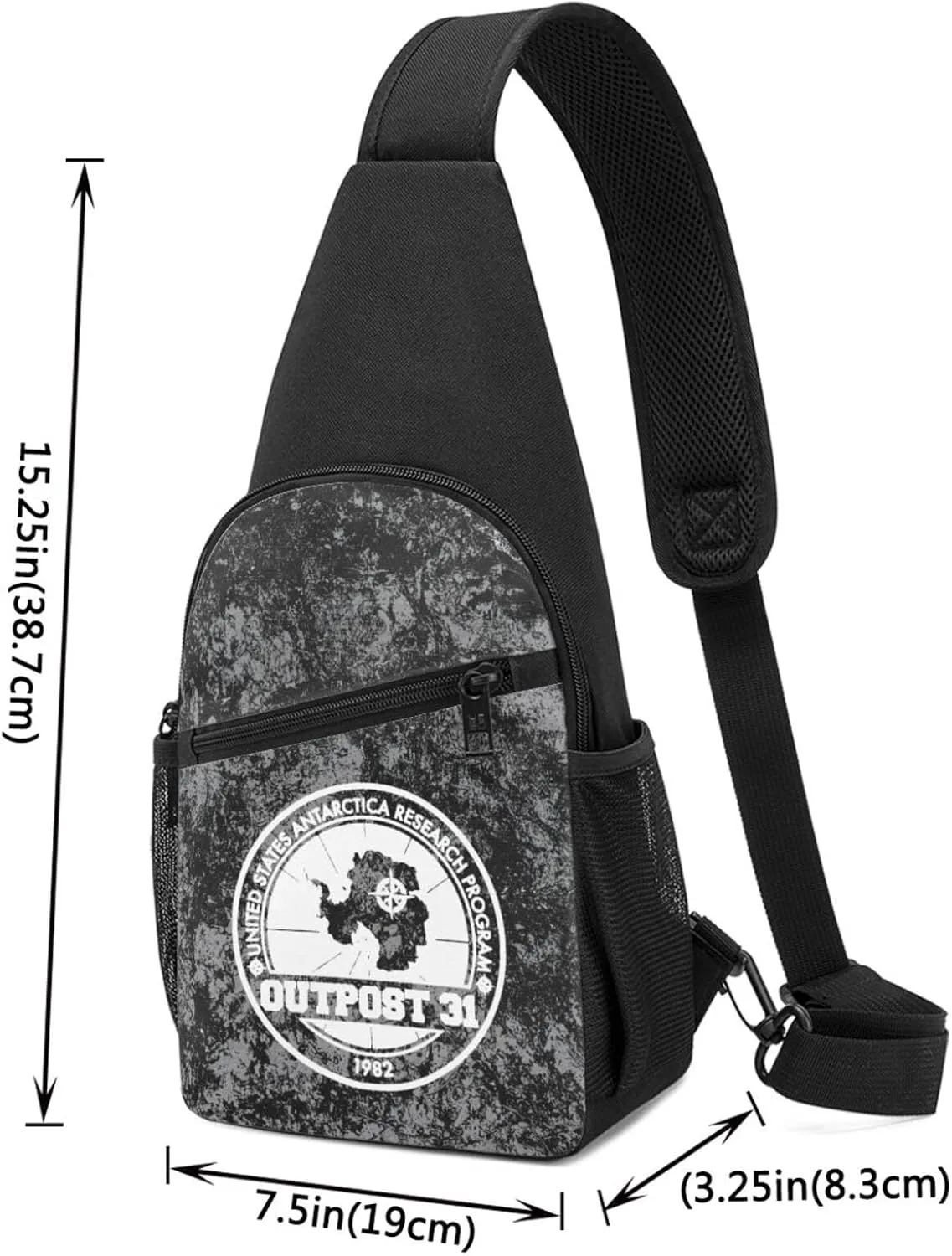 Outpost 31 Antarctica Research Sling Bag Crossbody Backpack Shoulder Casual Daypack Bags for Men Women