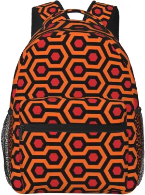 Overlook Hotel Carpet The Shining Sherpa Backpack 16 In Backpacks for Men Women Travel Backpack for Hiking Camping