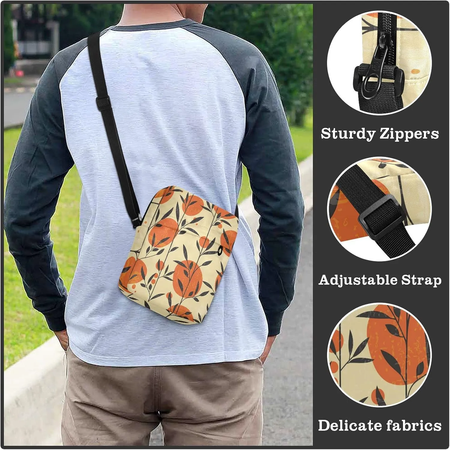 Oyihfvs Messenger Bag, Men's Crossbody Bag, Women's Crossbody Bag with Adjustable Strap
