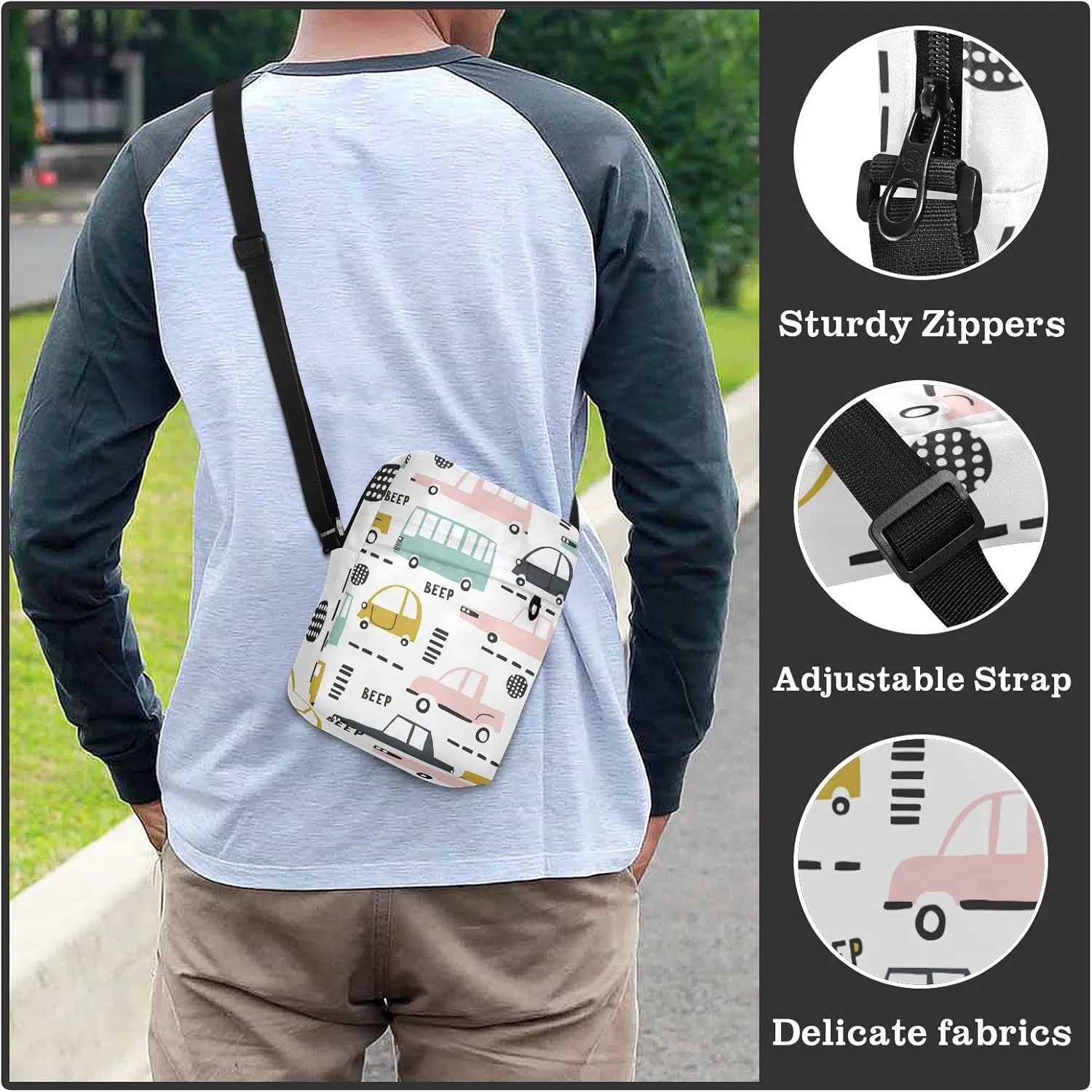 Oyihfvs Messenger Bag, Men's Crossbody Bag, Women's Crossbody Bag with Adjustable Strap