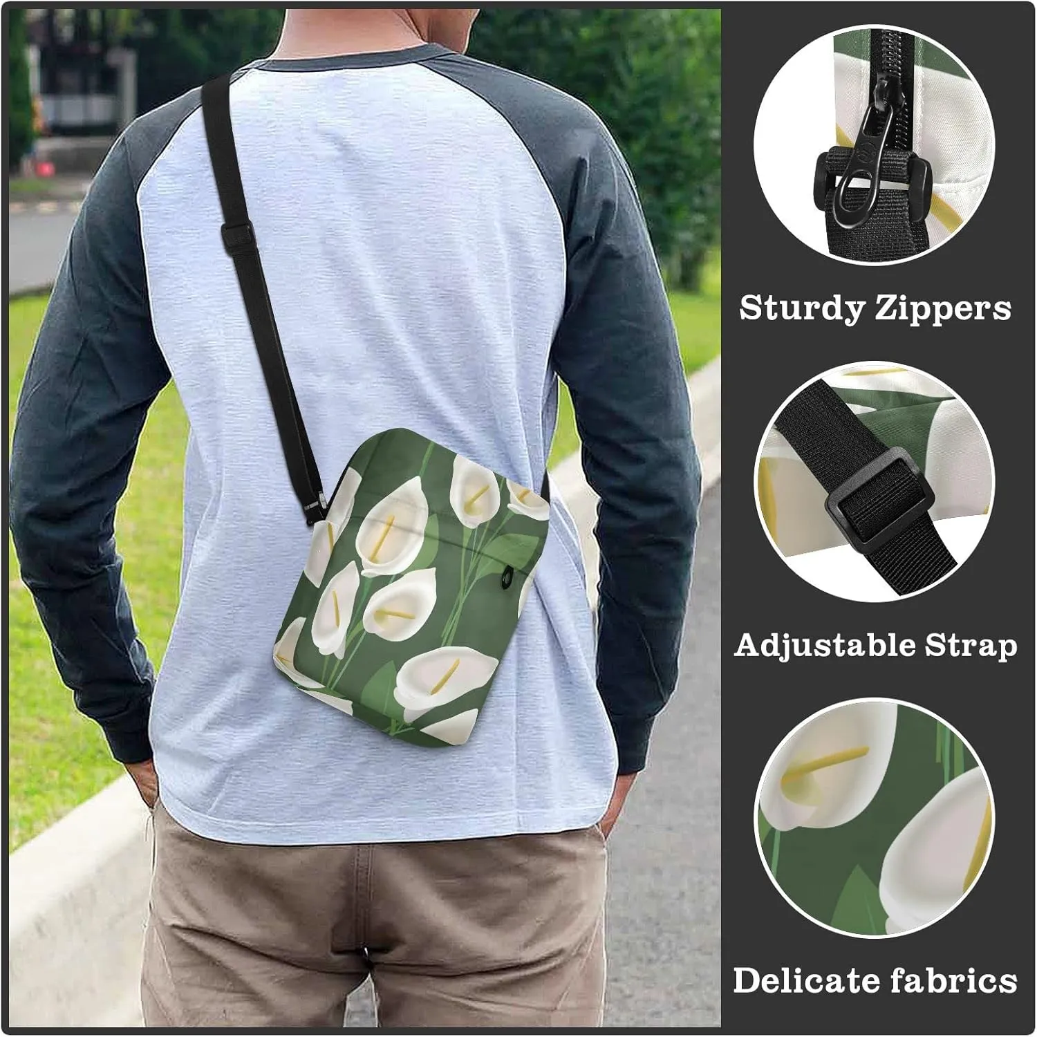 Oyihfvs Messenger Bag, Men's Crossbody Bag, Women's Crossbody Bag with Adjustable Strap