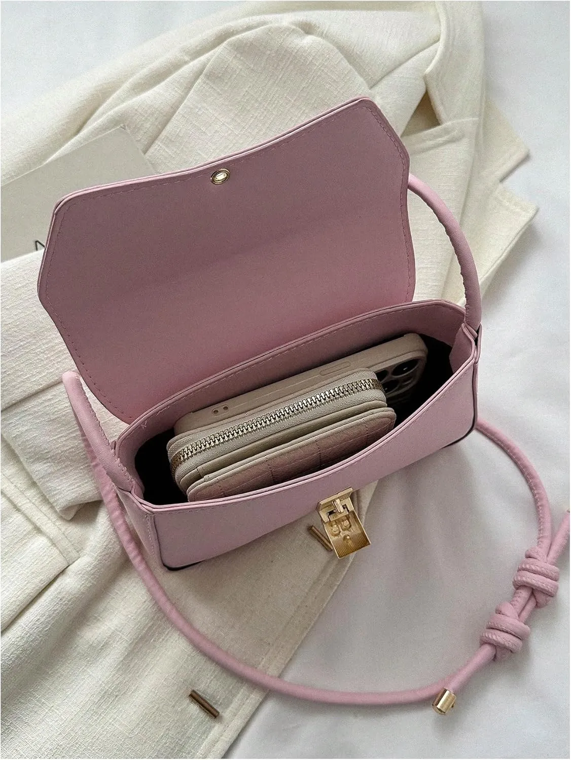 OYOANGLE Women's Flap Clutch Leather Shoulder Bag Vintage Adjustable Straps Shoulder Purse