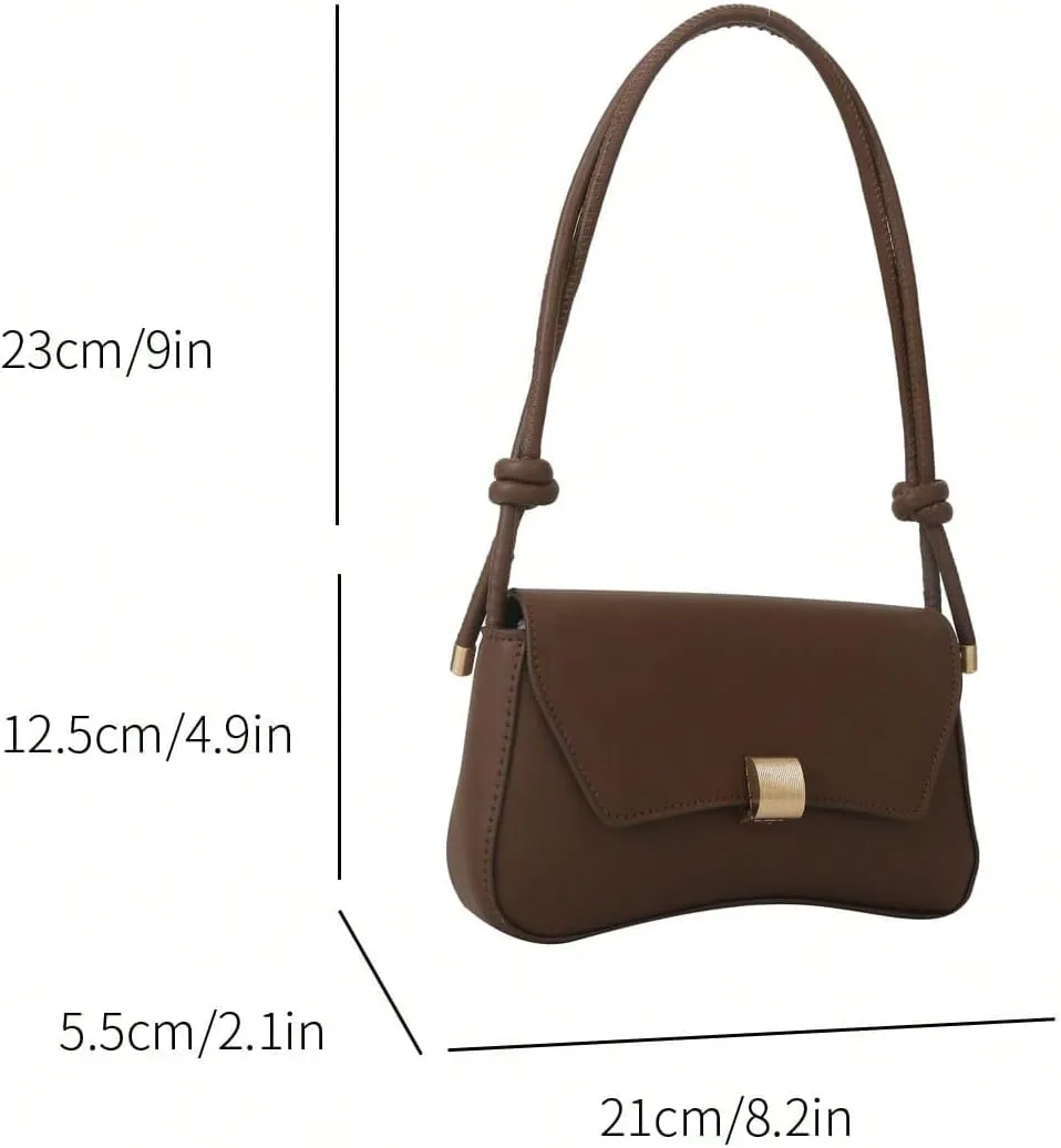 OYOANGLE Women's Flap Clutch Leather Shoulder Bag Vintage Adjustable Straps Shoulder Purse