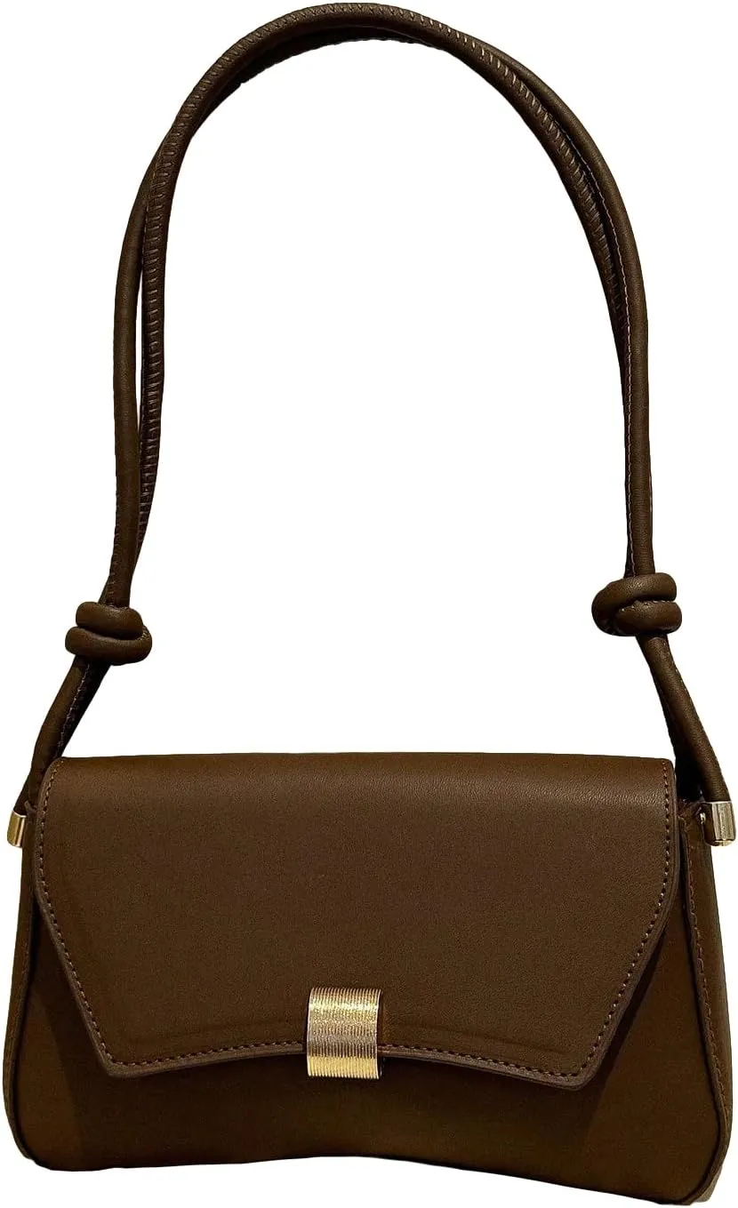 OYOANGLE Women's Flap Clutch Leather Shoulder Bag Vintage Adjustable Straps Shoulder Purse