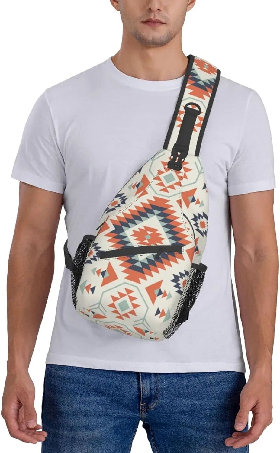 Patterned Sling Bag Crossbody Backpack,Adjustable Chest Bag Casual Shoulder Backpack Travel Hiking Daypack Unisex