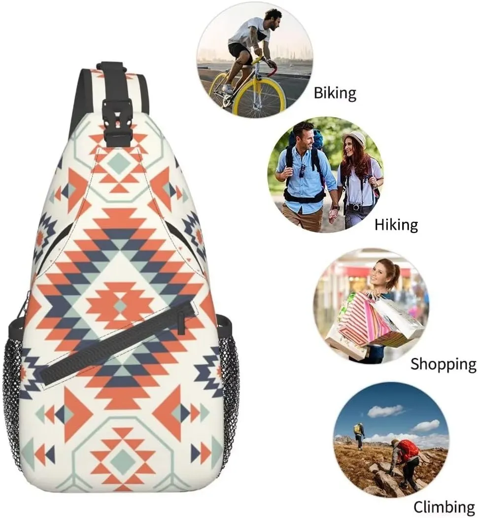 Patterned Sling Bag Crossbody Backpack,Adjustable Chest Bag Casual Shoulder Backpack Travel Hiking Daypack Unisex