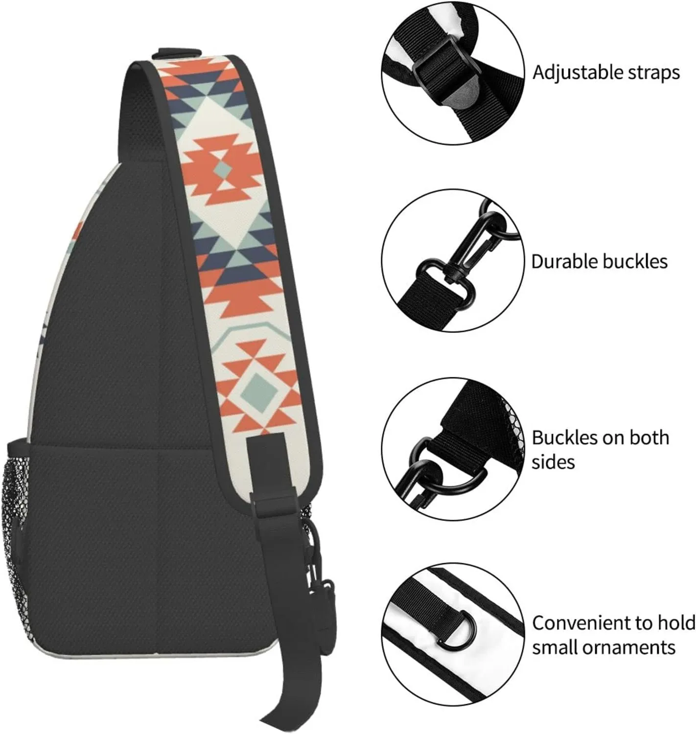 Patterned Sling Bag Crossbody Backpack,Adjustable Chest Bag Casual Shoulder Backpack Travel Hiking Daypack Unisex