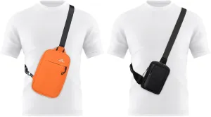 Peicees Sling Bag for Women Men Trendy Casual Phone Chest Bag Waterproof Crossbody Daypack, Small Orange and Mini Black