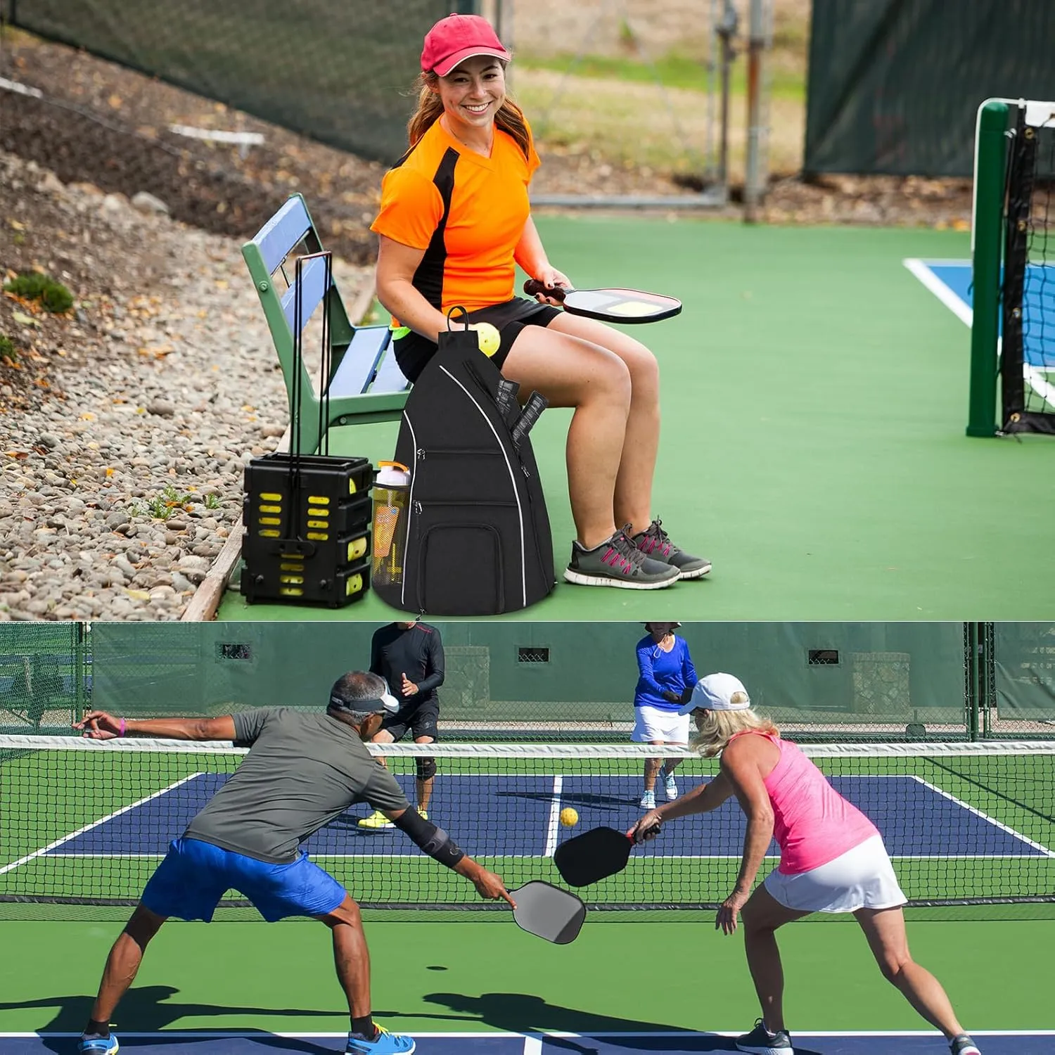 Pickleball Bag - Pickleball Bags for Women Men - Pickleball Backpack - Travel Pickleball Paddle Case, Pickle Ball Bag for Pickleball Paddle Tennis Racket, Protable Pickleball Sling Bag