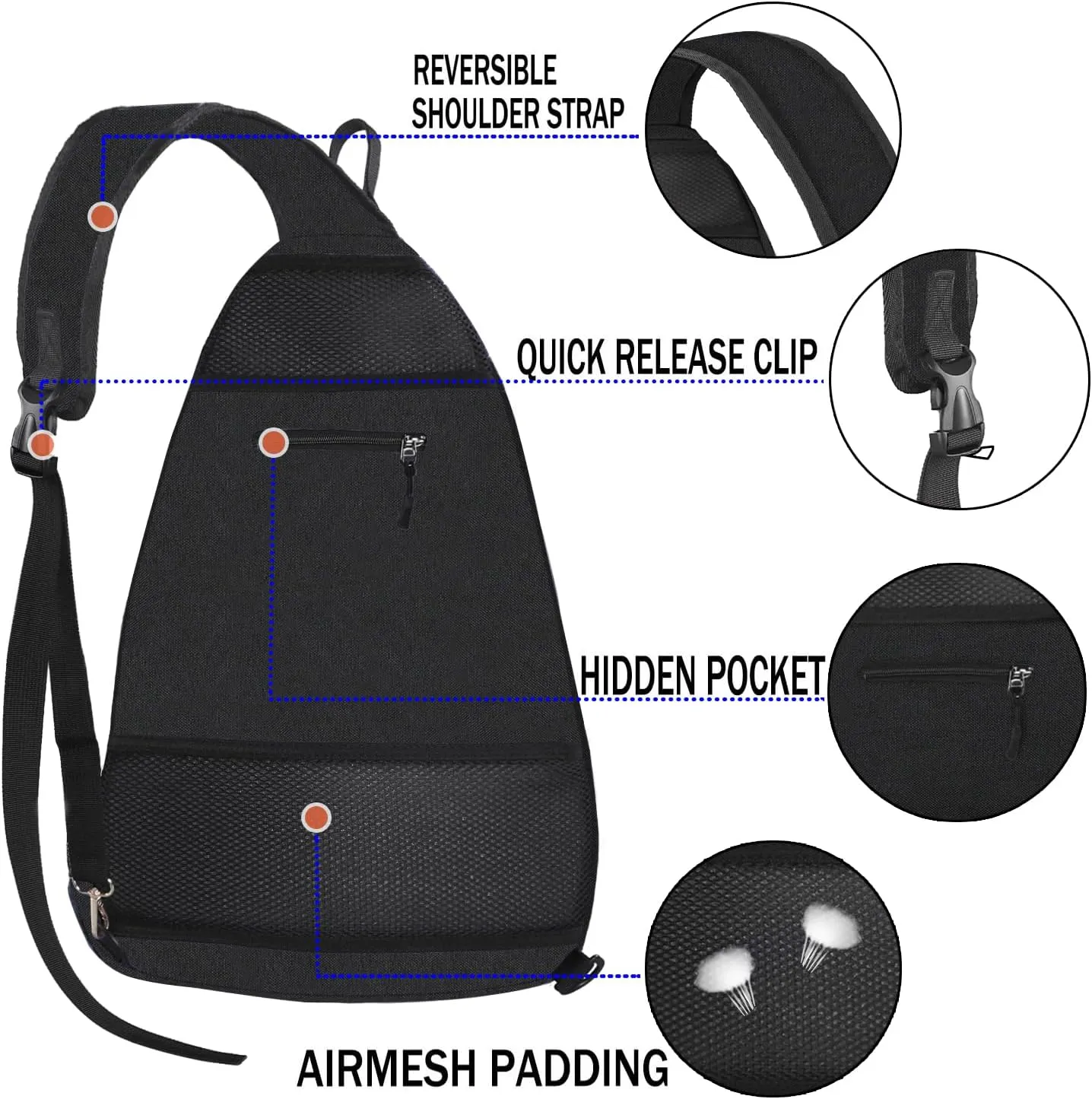 Pickleball Bag - Pickleball Bags for Women Men - Pickleball Backpack - Travel Pickleball Paddle Case, Pickle Ball Bag for Pickleball Paddle Tennis Racket, Protable Pickleball Sling Bag