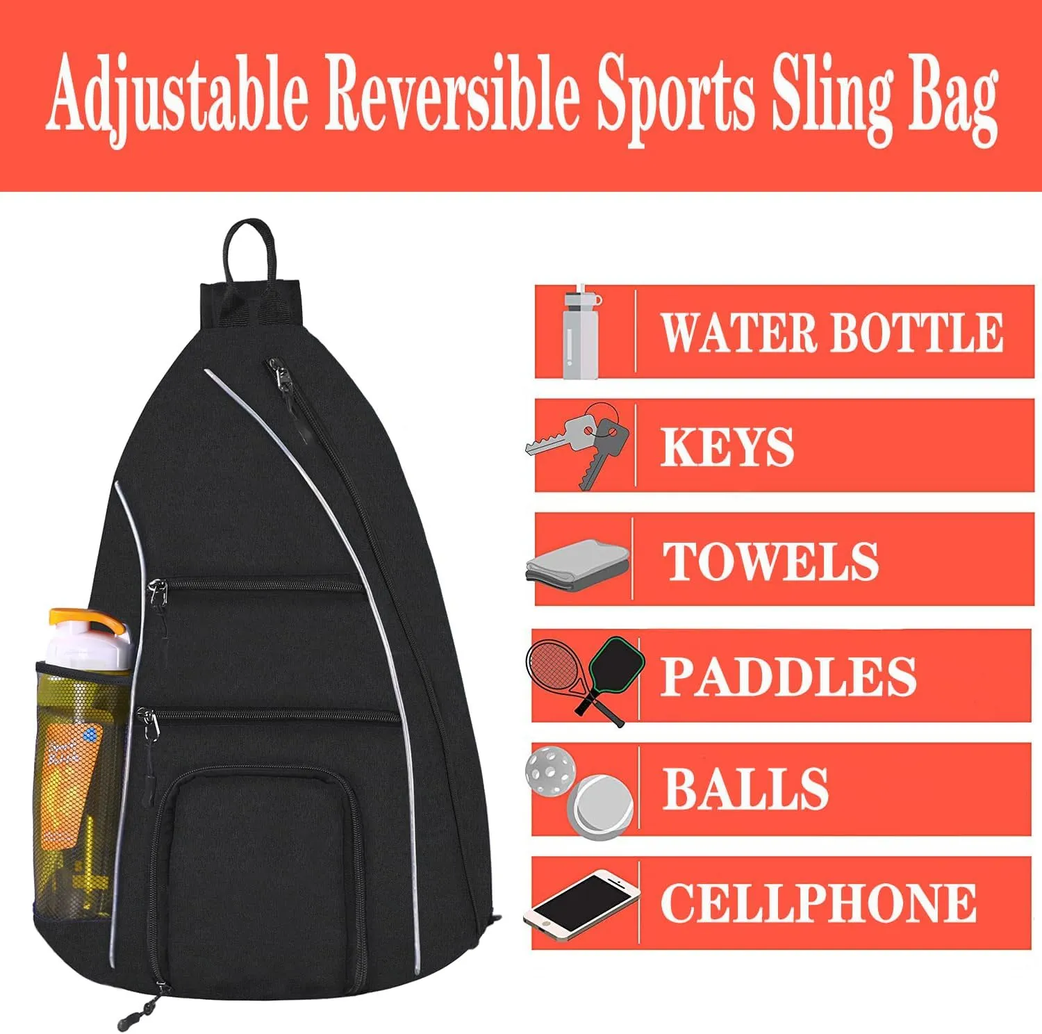 Pickleball Bag - Pickleball Bags for Women Men - Pickleball Backpack - Travel Pickleball Paddle Case, Pickle Ball Bag for Pickleball Paddle Tennis Racket, Protable Pickleball Sling Bag