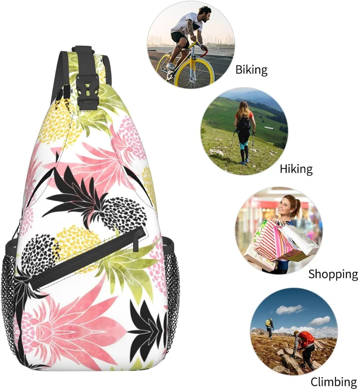 Pineapple Sling Backpack - Crossbody Shoulder Bag & Chest Bag for Men & Women