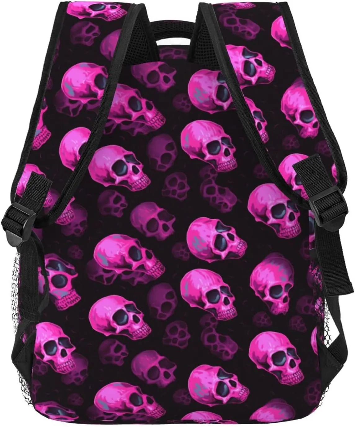 Pink Magical Cool Skulls Casual Backpack Travel Laptop Backpacks Lightweight Daypack Large Capacity Rucksack Notebook Bags Business Work Bag for Yoga Beach Hiking