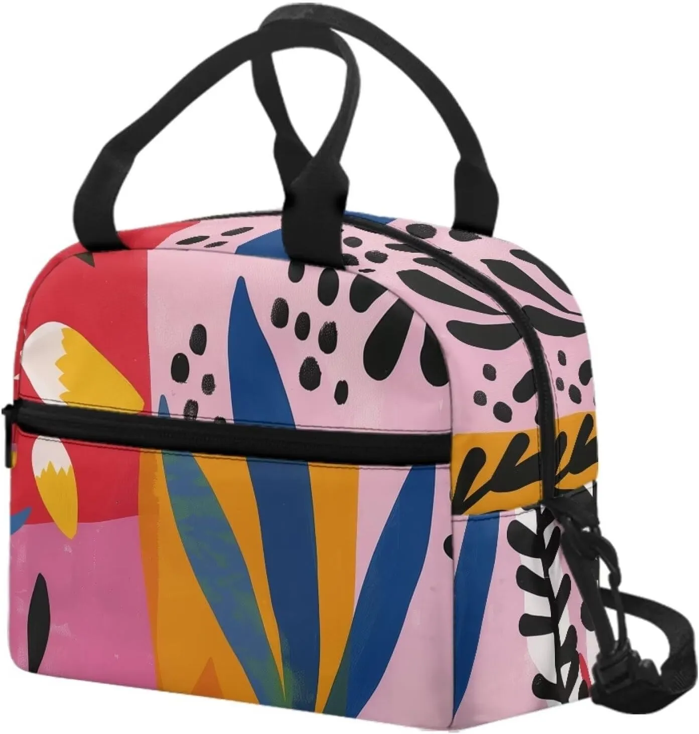 Plant Graffiti Kids Bento Lunch Box Lunch Box for Girls Primary School Lunchbox Preschool Lunch Tote Bag Kids Insulated Lunch Bag Children Cute Lunch Handbag with Adjustable Strap