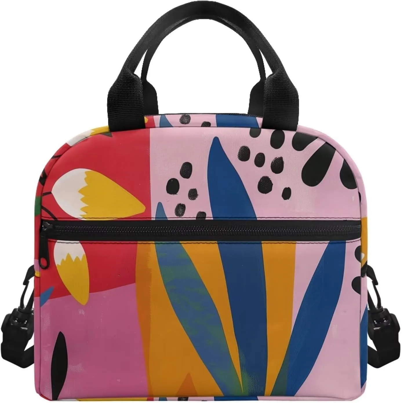 Plant Graffiti Kids Bento Lunch Box Lunch Box for Girls Primary School Lunchbox Preschool Lunch Tote Bag Kids Insulated Lunch Bag Children Cute Lunch Handbag with Adjustable Strap
