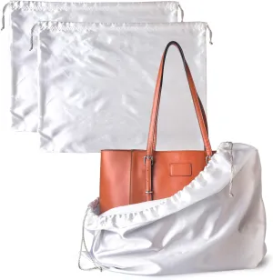PlasMaller Dust Cover Storage Bags Silk Cloth with Drawstring Pouch For Handbags Purses Pocketbooks Shoes Boots Set of 2