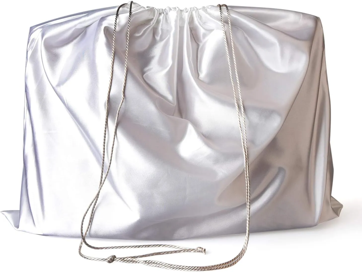 PlasMaller Dust Cover Storage Bags Silk Cloth with Drawstring Pouch For Handbags Purses Pocketbooks Shoes Boots Set of 6, White (23.6 x 19.6 in)