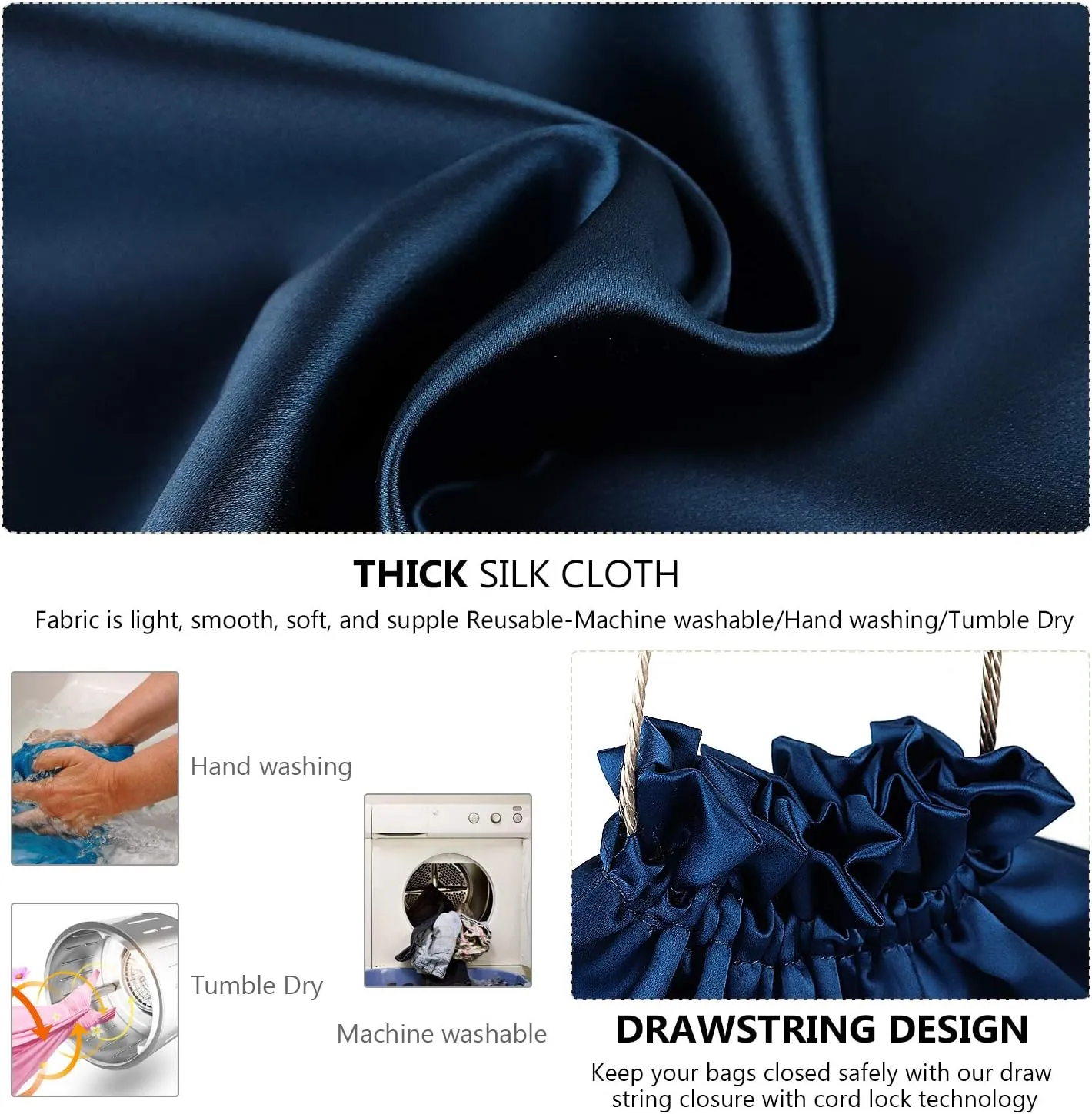 PlasMaller Dust Cover Storage Bags Thick Silk Cloth Pouch with Drawstring Set of 1