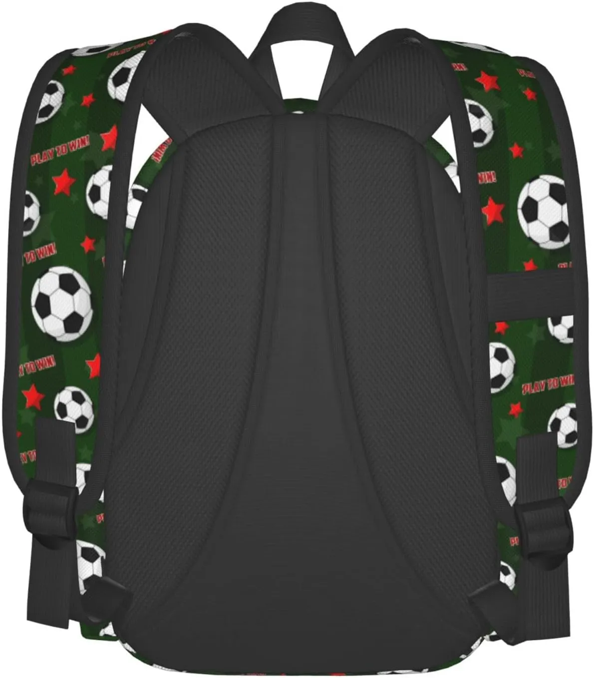 Play To Win Football Red Stars Green Vertical Bar Laptop Backpack Shoulder Bag Laptop Pack Travel Backpacks Commuter Back Pack Casual Daypack Bags With Side Pockets