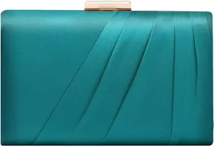 Pleated Satin Clutch Purse For Women Wedding Bridal Clutch Bag Prom Party Clutch