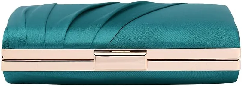 Pleated Satin Clutch Purse For Women Wedding Bridal Clutch Bag Prom Party Clutch