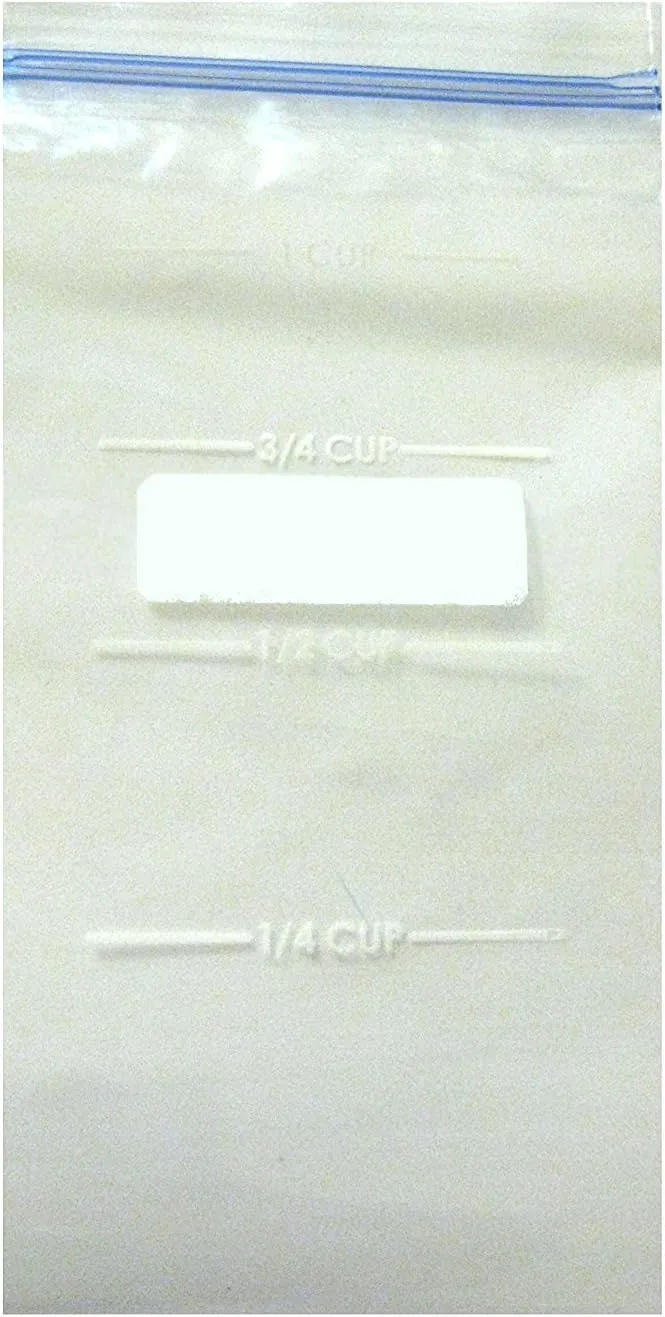 Portion Control Zip Lock Plastic Bags CALORIE CHART for 100 Calorie Packs of Snack Nuts BPA FREE (80)