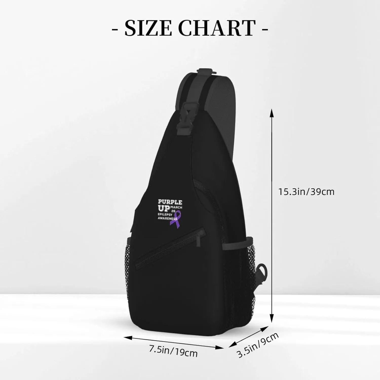 Purple Up March 26 Support Epilepsy Awareness Sling Bag Crossbody Backpack Shoulder Casual Daypack Bag for Men Women